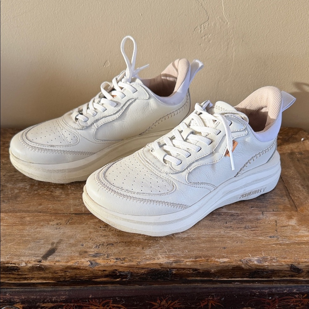 Pikolinos Zahara Cream Leather Sneakers Size 37